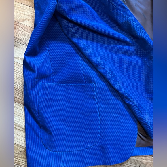 Scotch & Soda Single-Breasted Corduroy Blazer Cobalt Blue Brown Liner Sz XXL 54 - Picture 3 of 8